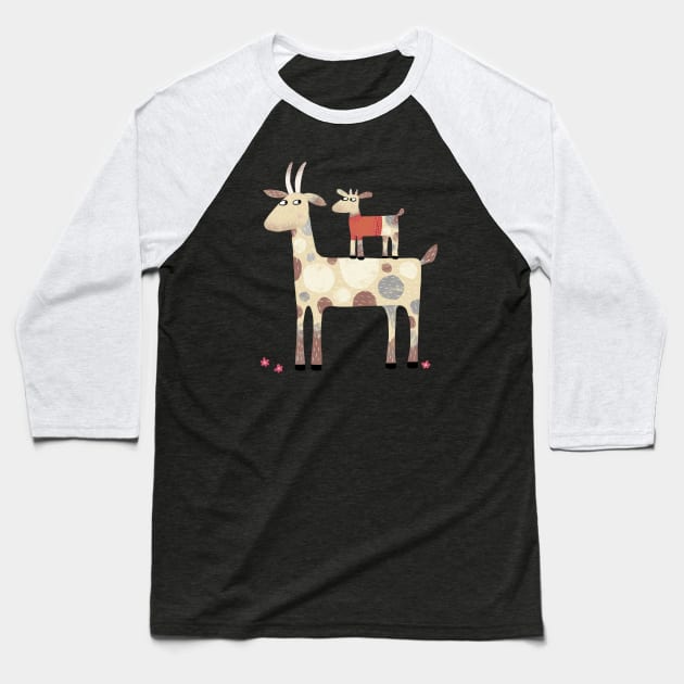 Goat Baseball T-Shirt by NicSquirrell